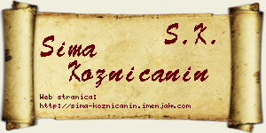 Sima Kozničanin vizit kartica